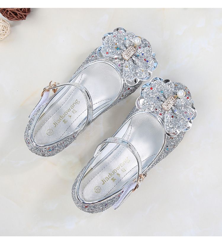 Dress Shoes Girls' High Heels Princess Shoes New Spring Autumn Children's Shoes Performance Shoes Girl's Crystal Shoes