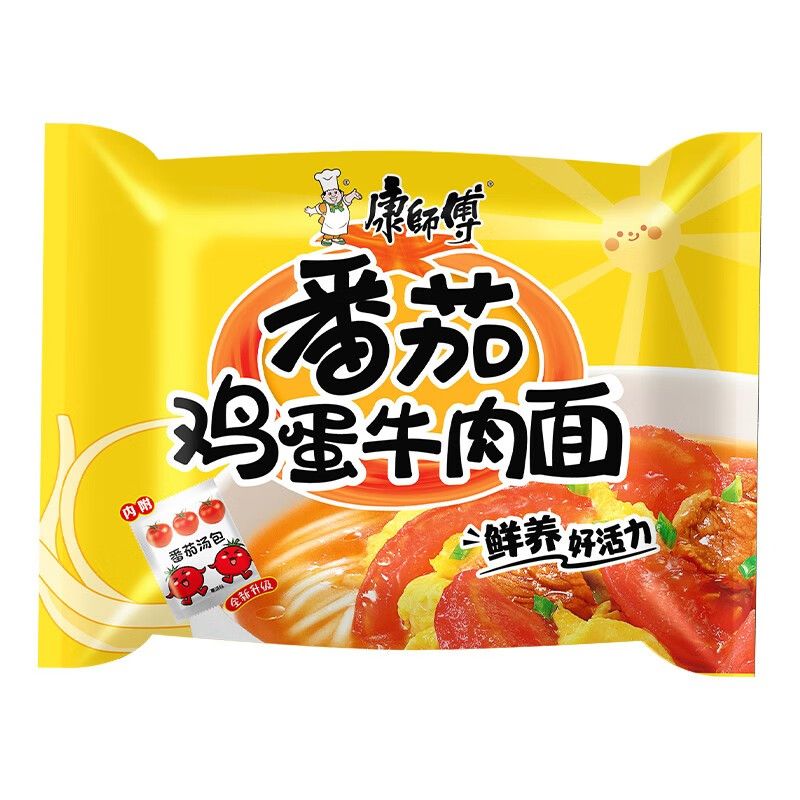 Master Kong series instant noodles instant noodles bag instant breakfast snacks convenient foodBeef  with tomato and egg