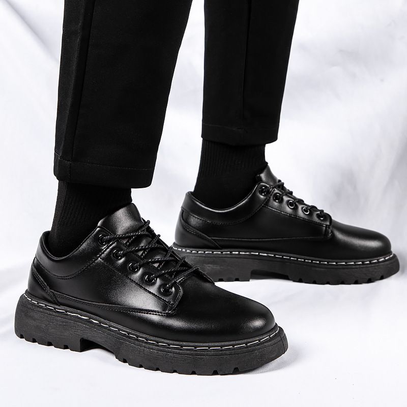 2024 autumn new business black leather shoes men harbor wind low-top men's shoes young men's casual shoes fashion shoes CL885