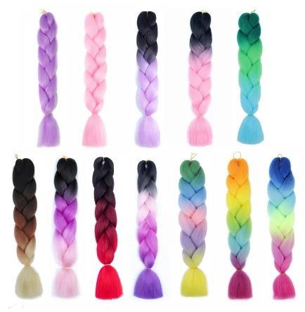 Obaasima strands hot stylish color Faux Mardi Gras Hair Thick Hair Braid  synthetic jumbo braid expression hair 