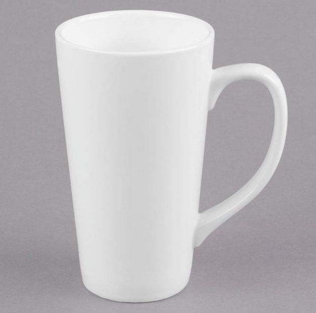 White ceramic espresso cup porcelain coffee mug with handle for home office L-010