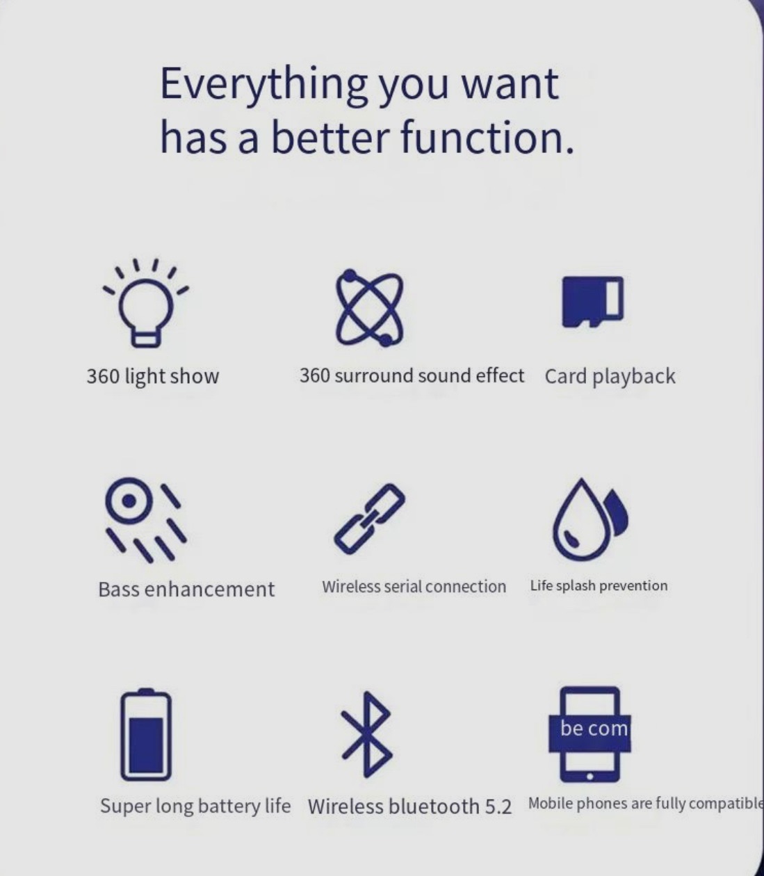 MusicMan Portable Bluetooth Speaker with RGB Disco Lights, In-car stereo system FM Radio, USB and MicroSD Playback,1500mAh Battery, Built-in Microphone & AUX Input - Wireless Party Speaker  