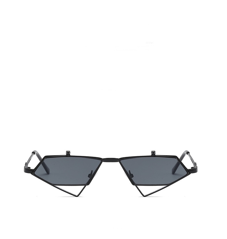 New metal punk steam flip Sunglasses personalized Street Sunglasses cat's eye trendy Sunglasses

