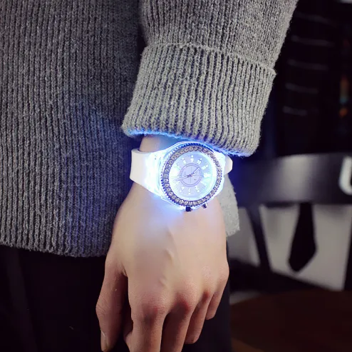 Rhinestone hot sale led watch