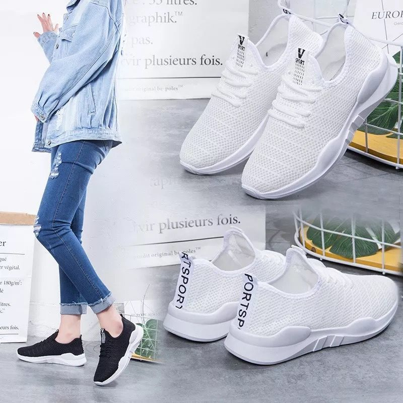 Women Breathable Soft Light-Weight Comfortable Thickened Heel Sport Shoes
