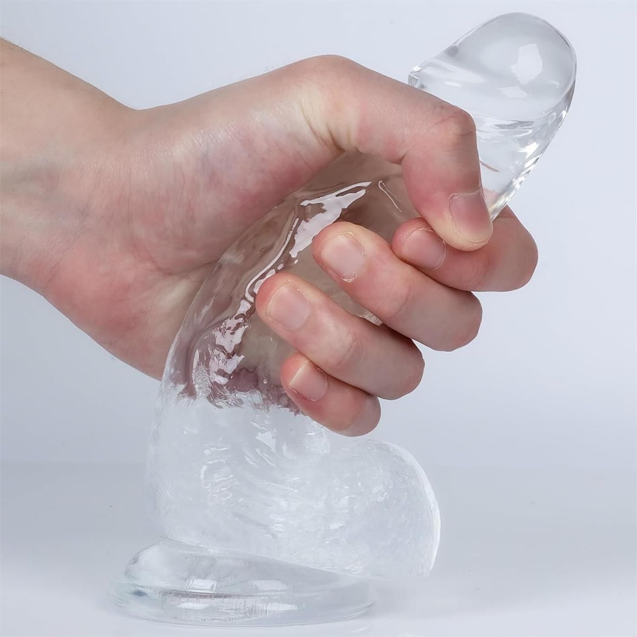 Clear Realistic Dildo, Big Thick Dildo for Advanced Users, G spot Dildo with Strong Suction Cup for Hands-Free Play, Lifelike Penis Adult Anal Sex Toy for WomenSmall