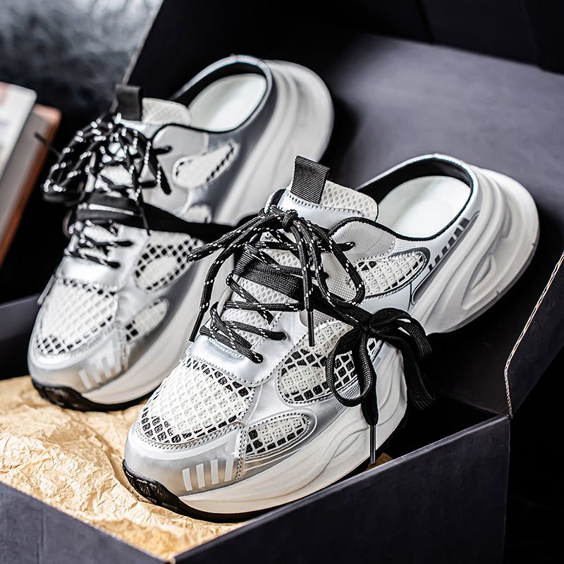 Youth Men Breathable Slip On Loafers Sneaker Teenagers Lace-Up Fashion Casual Footwears Male Platform Sports Shoes Daily Leisure