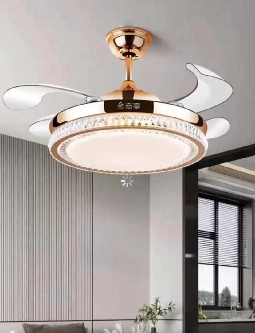 Chrystal Fanlight Contemporary Remote Control Dimming 3 Color With Remote Control 