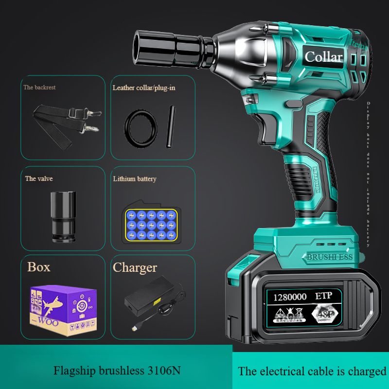 Electric wrench large torque multi-function brushless rechargeable impact lithium battery rack worker air cannon universal Dayi model
