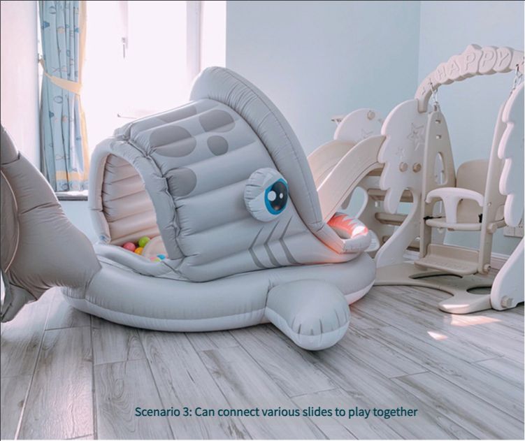 Children's ocean ball pool inflatable castle baby swimming pool fence indoor wave pool home baby toy shark