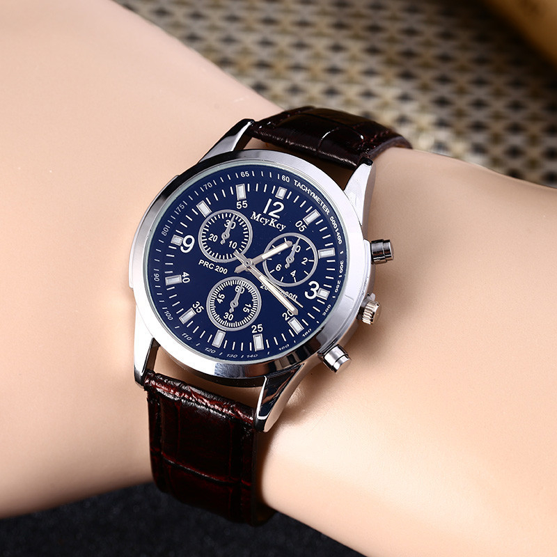 28040# Fashion Mens Watches Classic PU Leather Belt Quartz Wristwatch Luxury Men Business Analog Quartz Watches