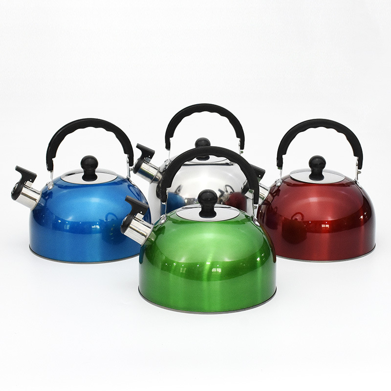 BY 2 Liter 3 Liter 4 Liter Stainless Steel Whistling Tea Kettle - Modern Stainless Steel Whistling Tea Pot for Stovetop with Cool Grip Ergonomic Handle 
