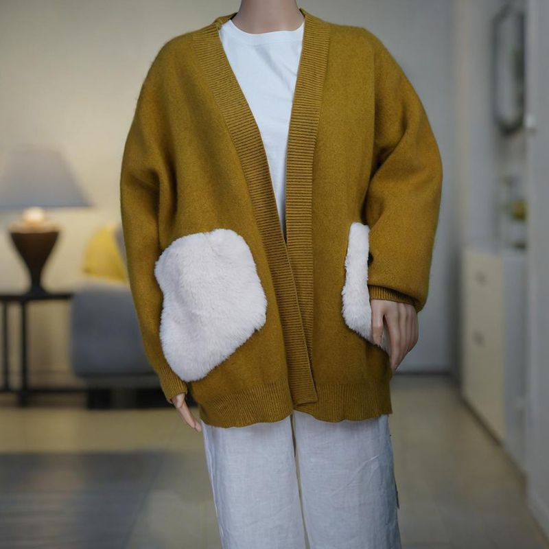 Wool knit Sweater Round Women's Sweater
