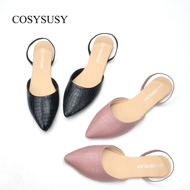 Leisure pointed head two wear sandals 2023 new stone flat shoes women flat heel single shoes women CWC003