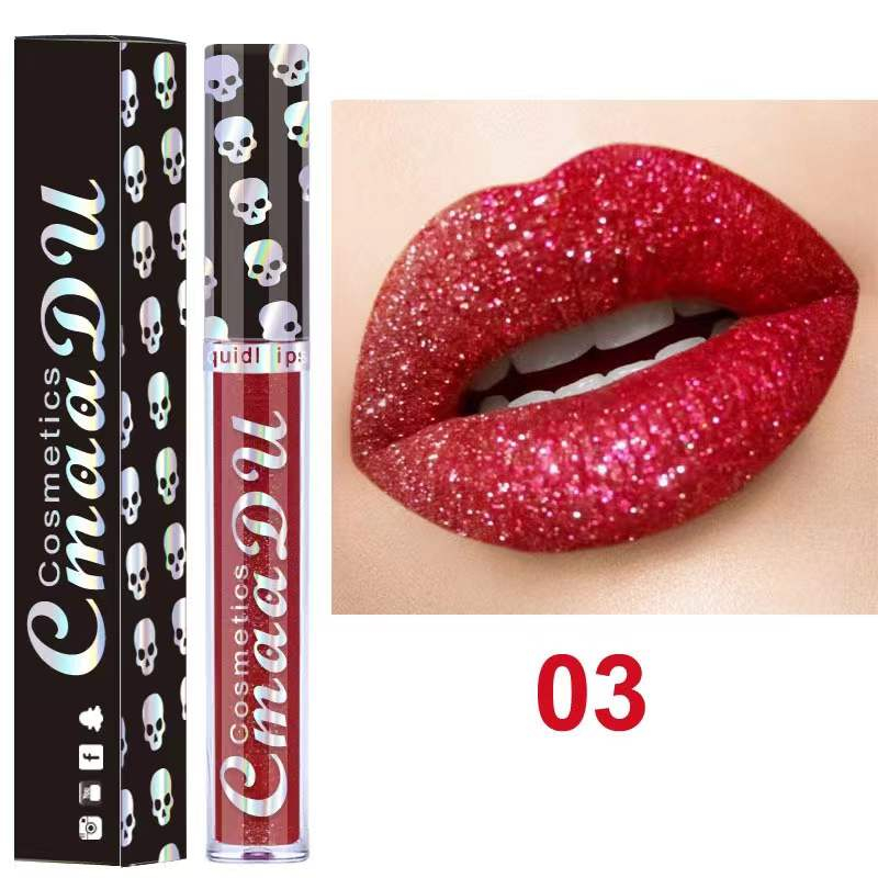 CmaaDu Diamond Liquid Lipstick 8 Color Shiny Metal Color Lip Gloss Waterproof Lasting Lips Makeup Cosmetic for Women Beauty