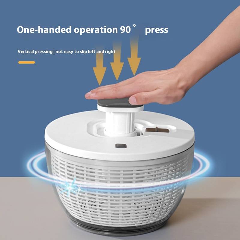 Press Type Vegetable Fruit Spinner Dryer Large Capacity Kitchen Salad Strainer Water Remover