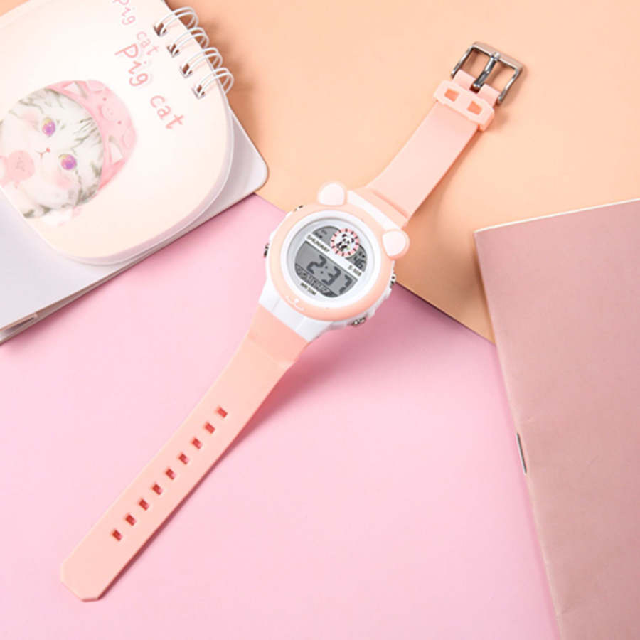 New stock panda cartoon children's electronic watch student party waterproof night light multifunctional alarm clock electronic watch