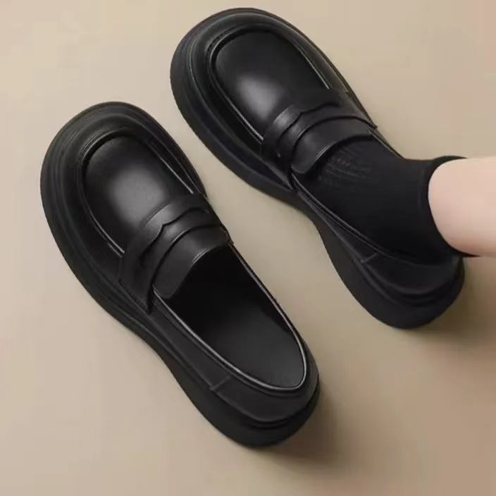 Quality upgrade! White imported material English style small leather shoes, comfortable and versatile new model"
