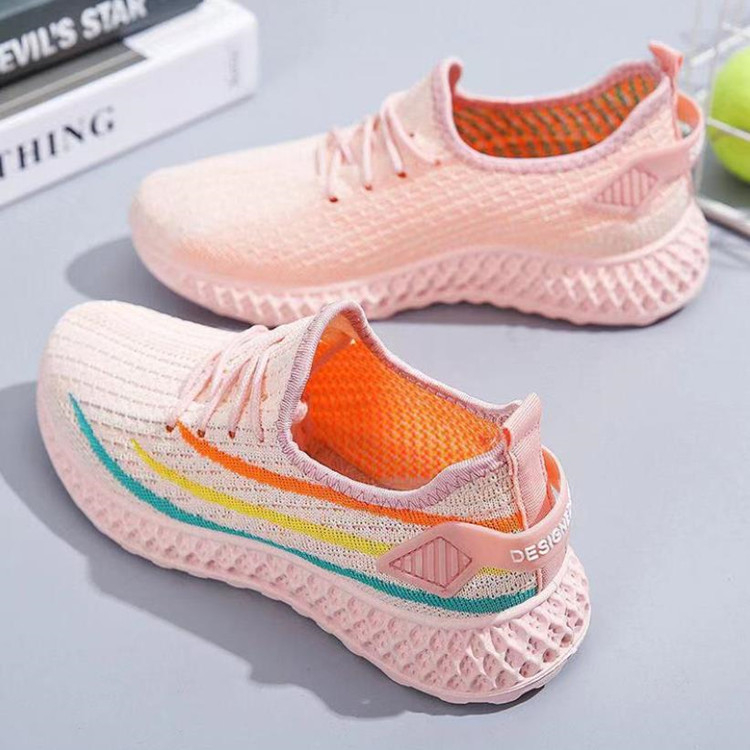 Hot sale Shoes Women's Shoes Flying Knitting Sports Shoes Fashion Casual Mesh Lightweight Women's Coconut Shoes