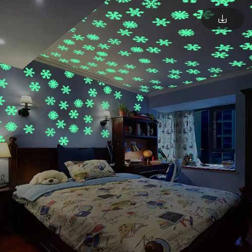 50Pcs Luminous Snowflake Wall Sticker