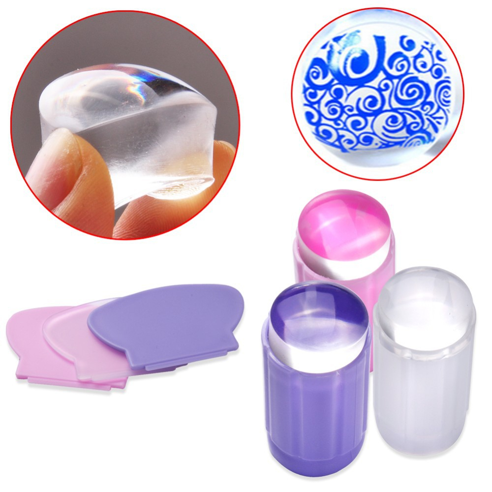 MP0016 Nail Art Stamper with Silicone French Nail Stampers, Nail Scrapers and Replaceable Stamper Heads