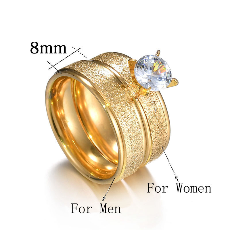 AKAKD European and American couple rings sandblasted zirconia wedding rings Amazon hot selling models in stock
