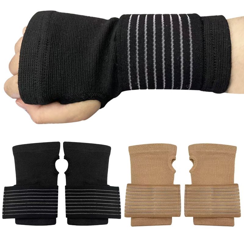 Adjustable Compression Wrist Support Gloves, Elastic Wrist Brace with Strap for Cycling, Fitness & Sports, Breathable Hand & Wrist Protection Band (Pair)
