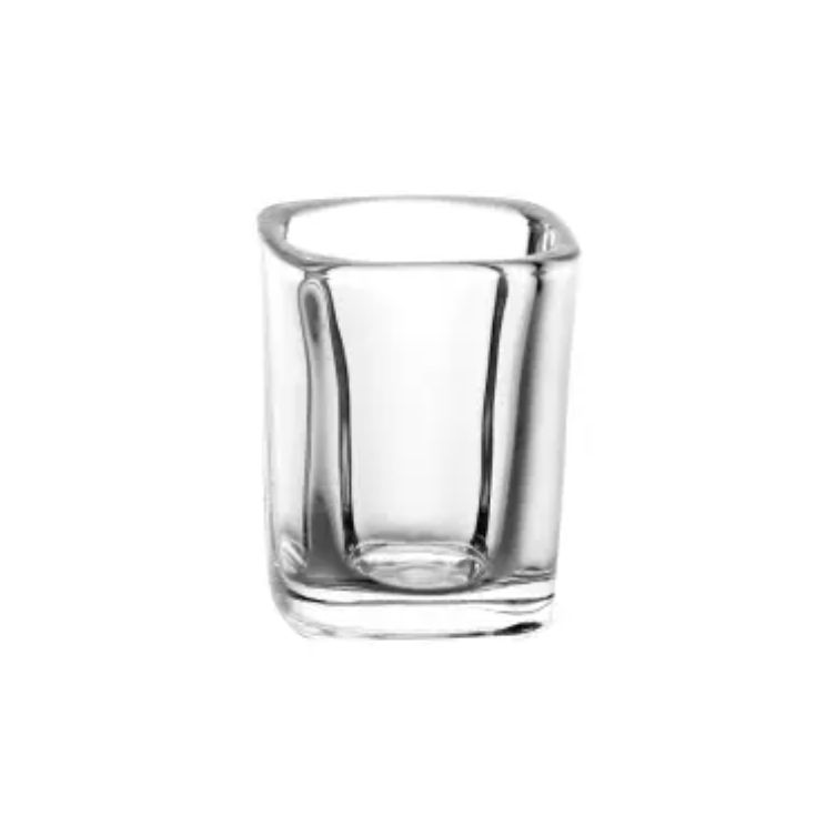 6 Pieces Clear 60ml shot glass, mini shot glass, crystal clear transparent square bar shot glasses - BT64104 - Size: 6.5CM x 5.5CM