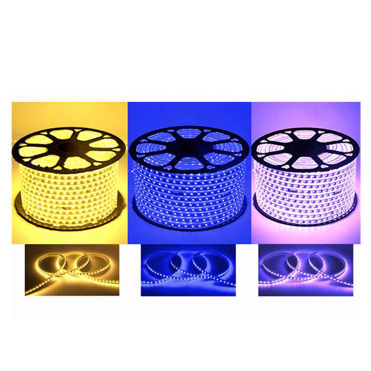 LED light bar 5730, 120 lamp beads super bright double row high brightness plastic lamp warm white + blue light 50 meters / roll + 3 12 mm remote control waterproof 1 / box