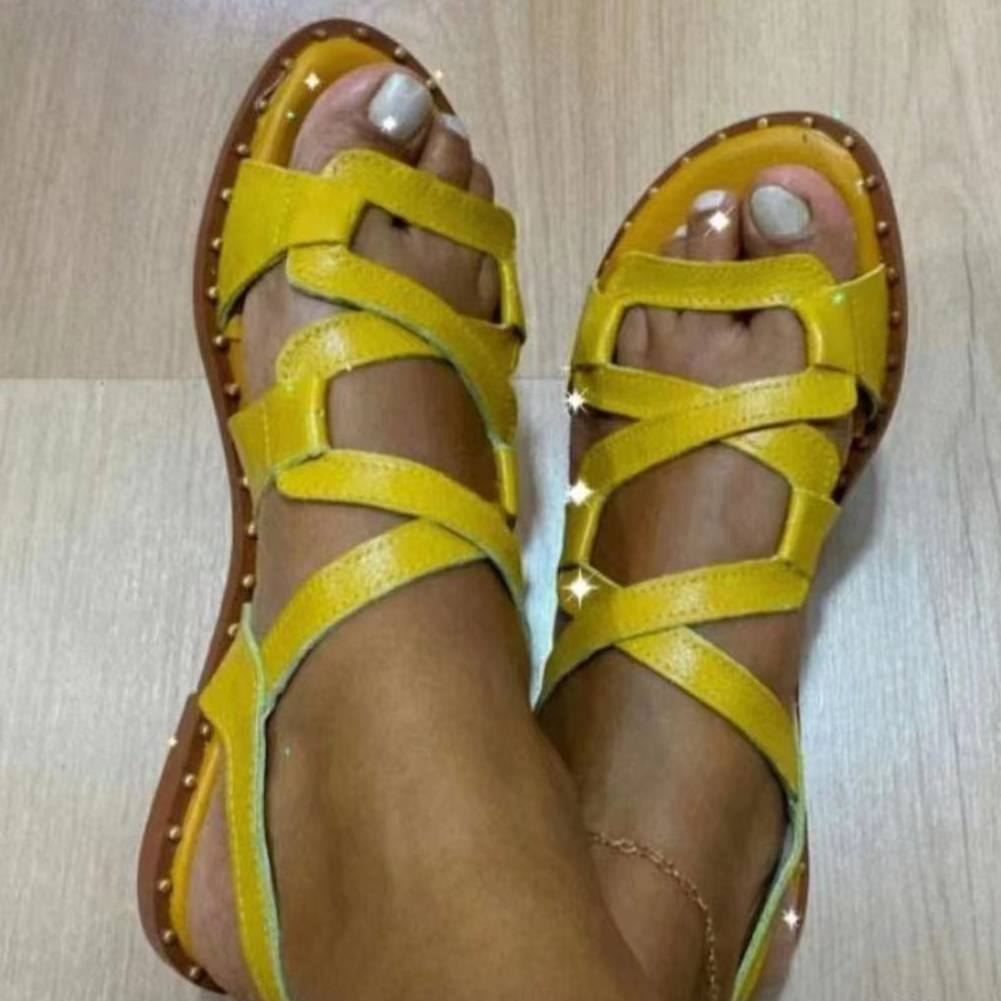ww236541 Women's Gladiator Strap Sandals Flat Fisherman Cross Strappy Sandals
