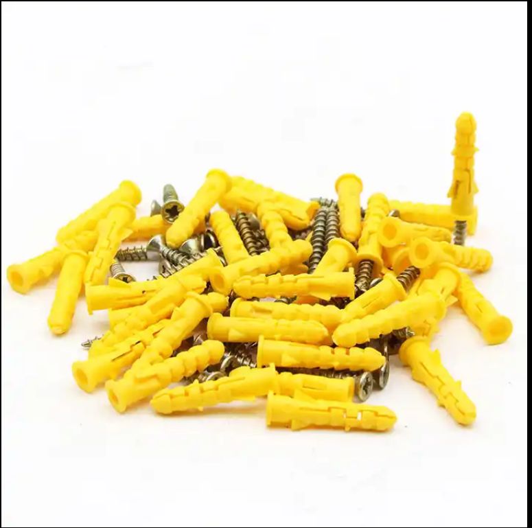 Fasteners Fish shape Plastic Expansion/Small Yellow Fish Plastic Expansion Anchor Wall Plug