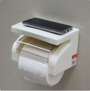 Wall Mounted Toilet Roll Holder - White