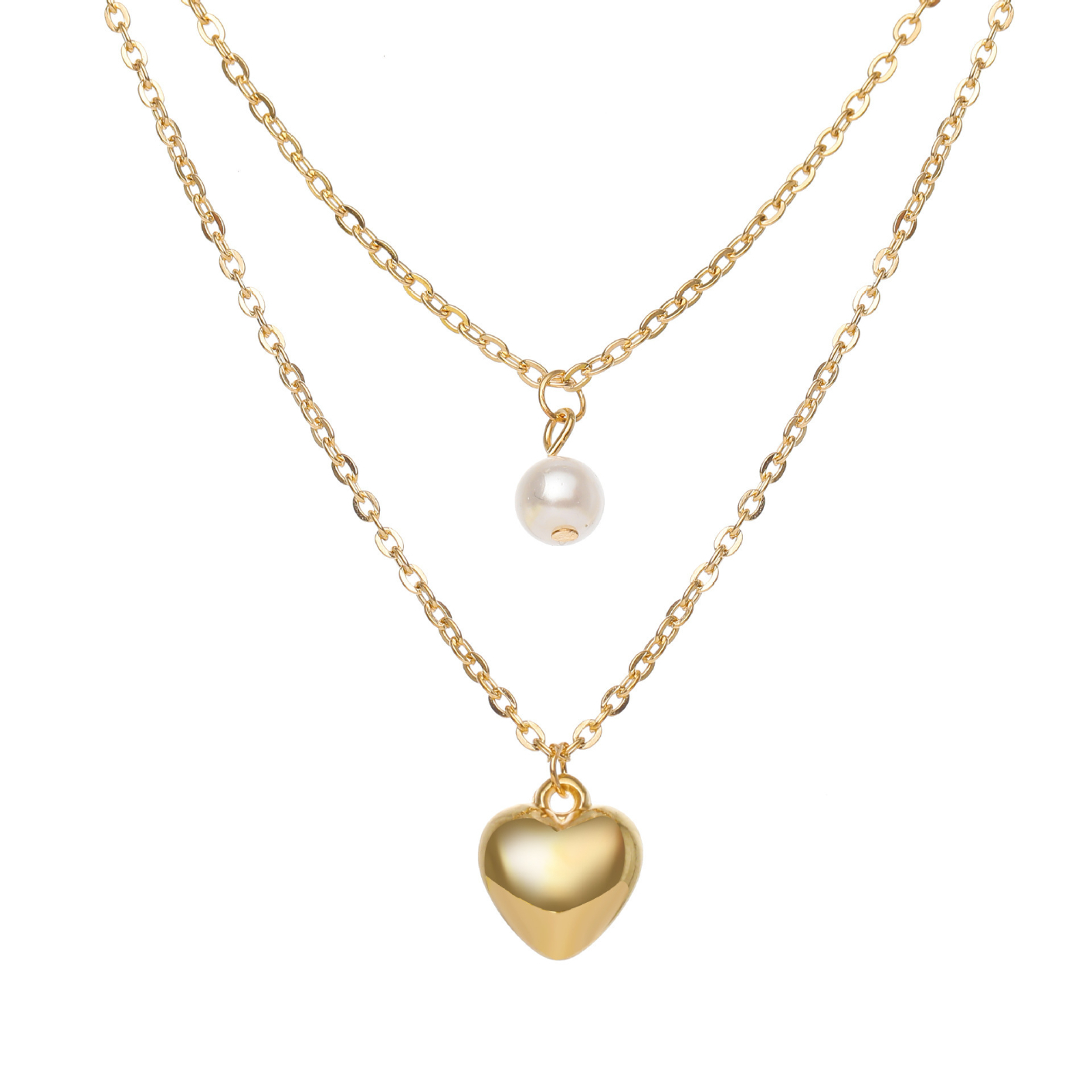AL637070931938 Women's New Simple Vintage Multi-Layer Pearl Love Necklace is Suitable for Travel Commemoration