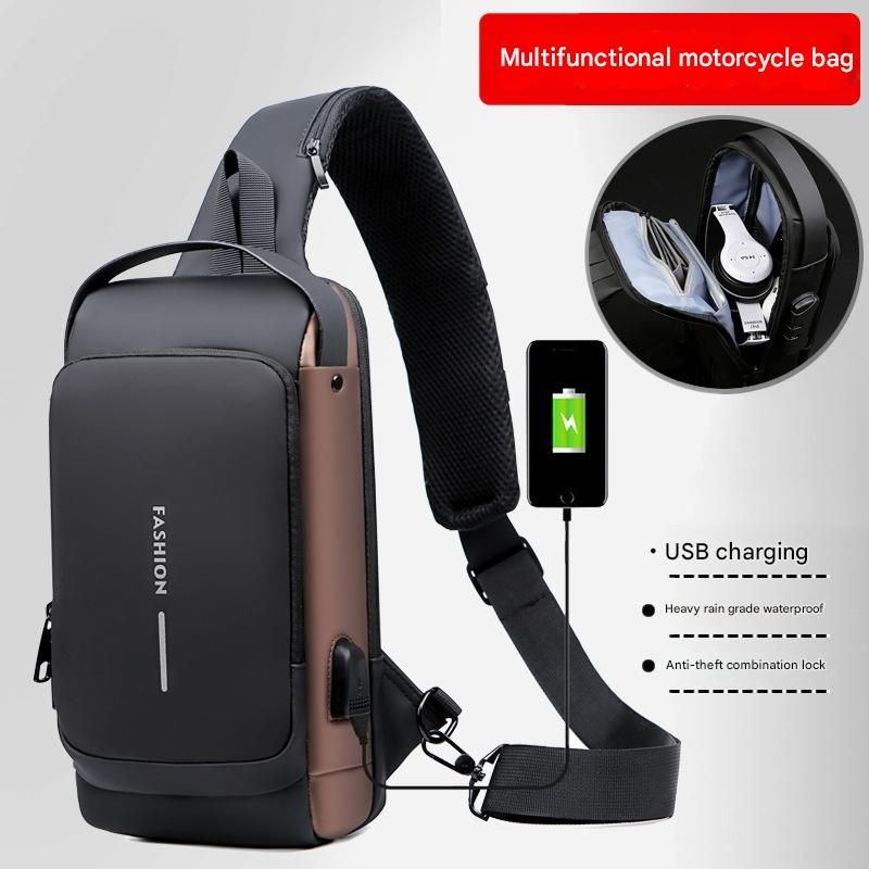 Men's Anti-theft Chest Bag with Password Lock, Outdoor Sports Riding Waist Pack, Casual Single Shoulder Crossbody Bag for Daily Travel and Running

