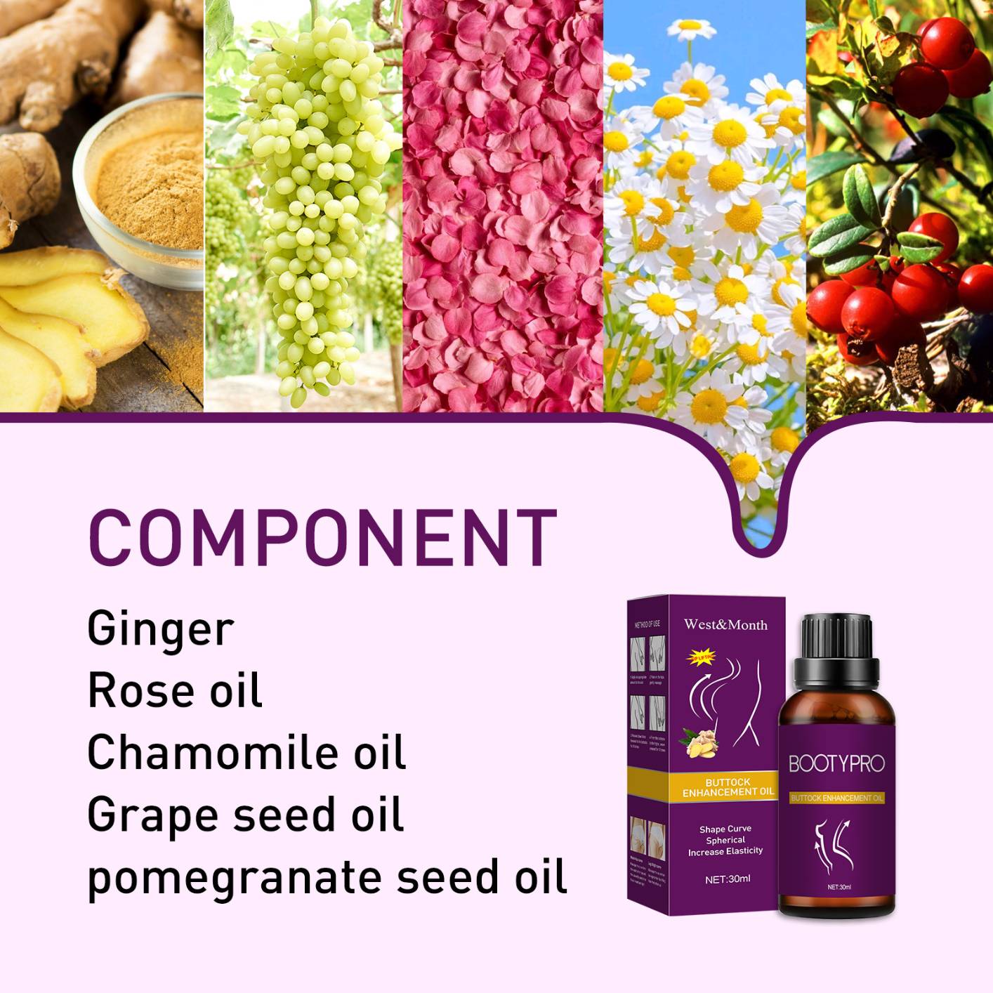 Plump Up Booty Enhancement Oil, Booty Enhancement Oil, Hip Lift Up Essential Oil, Hiplift Buttocks Essential Oil, Hip Lifting Massage Oil, Butt Firming Enhancement Essential Oil for Women