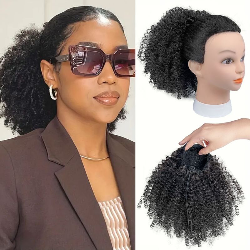 Small curly wig, fluffy, short wig, curly hair, synthetic drawstring Trendy New Products Wigs 