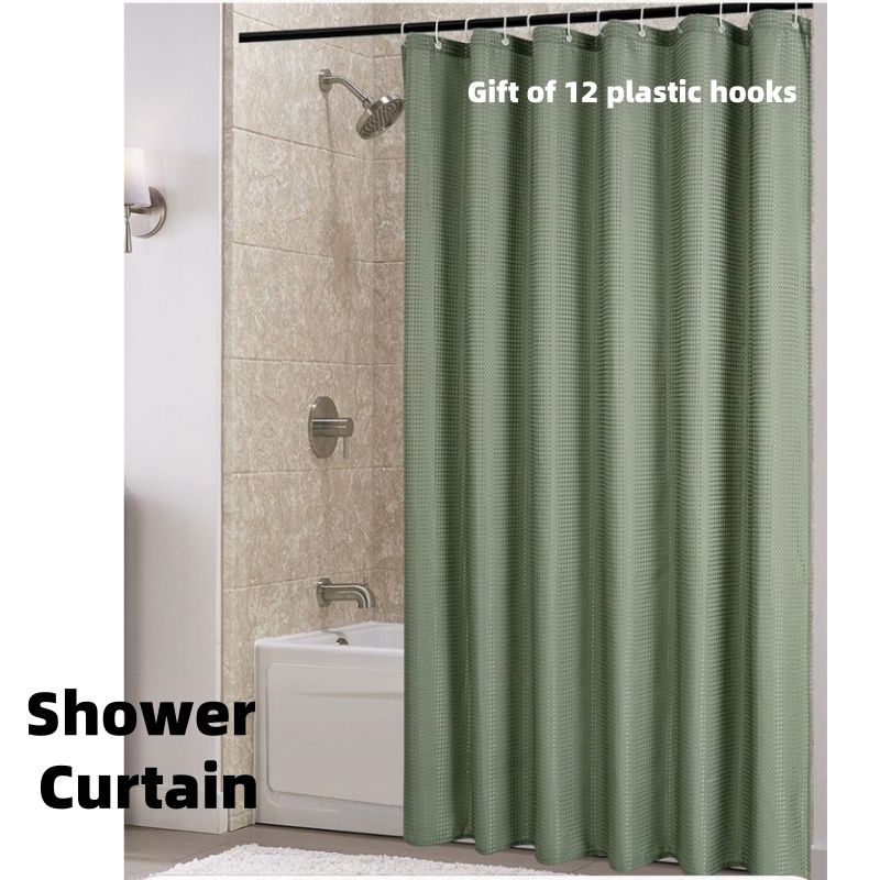 Curtain ，Waffle fabric, waterproof, anti mold, durable, polyester, shower curtain, bathroom, curtain, toilet, partition curtain,180*200cm,180*180cm,150*180cm,90*180cm 