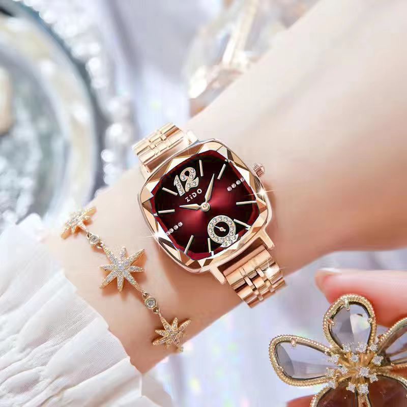 Women's Fashion Simple Waterproof Square Watch Stainless Steel Quartz Watch