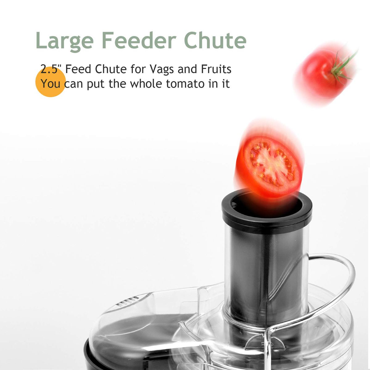 Juicer Machine, Centrifugal Juicer with 3-Inch Wide Mouth, BPA-Free Stainless Steel Juice Maker with 2-Speed Control, Masticating Juice Extractor for Fruit Vegetable