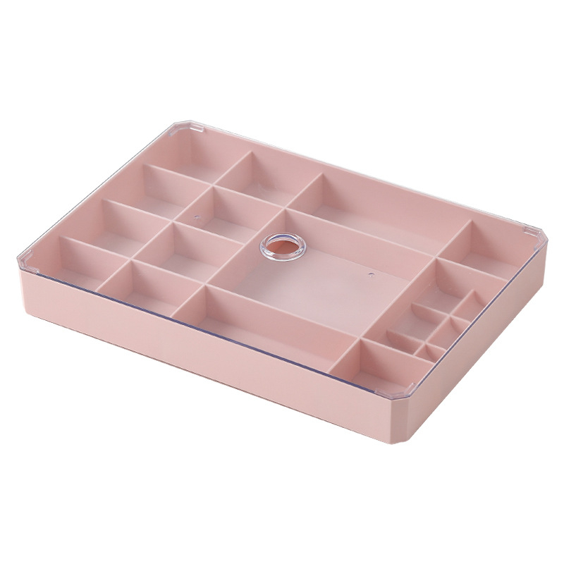 Fashion Style Fresh And Simple Girl Earrings Plate Jewelry Box Portable Plastic Earrings Ring Multi-function Jewelry Storage Box
