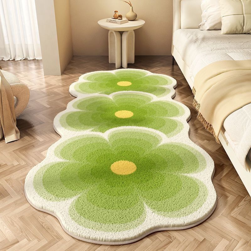 Carpet ins flower-shaped imitation cashmere bedside rug for living room sofa cushion easy to clean