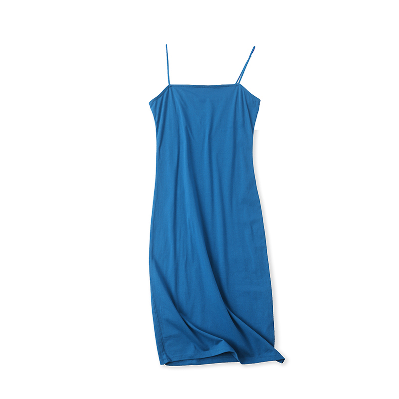 Women's all-match solid color mid-length slim pullover bodycon dress