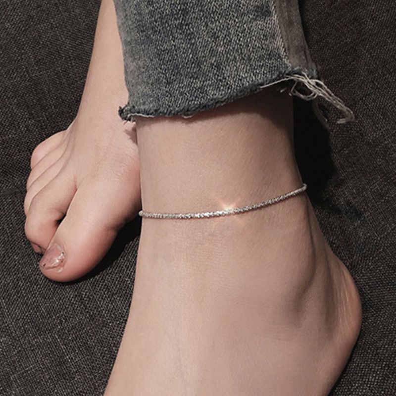 AK21Y0010 Fashion Simple Silver Plated Chain Wrist Anklet Bracelet Barefoot Charm Jewelry For Women