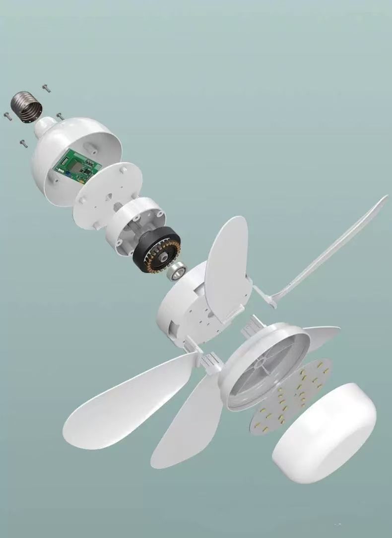 18" Socket Ceiling Fan 40W Light with Remote Control, E27 Based Easy install,LED Ceiling Fan with 3 Color Lights, Adjustable Color Temperature 3000K-6500K 