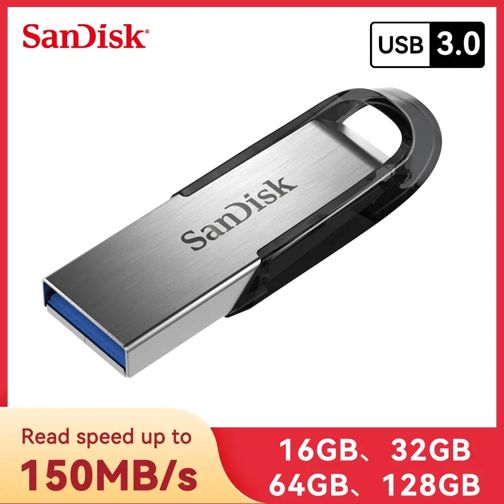 SanDisk USB3.0 CZ73 16GB 32GB 64GB 128GB Pendrive USB Flash Drive Metal Pen Drive USB3.0 Stick 150MB/S Key Memory Stick