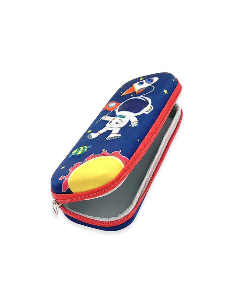 3D Embossed Pencil Box for Kids, Teens, Pencil Case for Boys, Astronaut, Spaceship, Anti-Shock, Multi Compartments, Large Capacity, School Supply, Stationery
