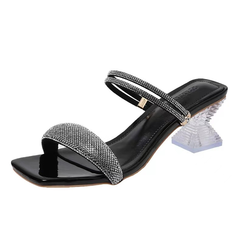 Summer High-heeled Sandals Female Thick Heels Open Toe Slippers Women's Shoes