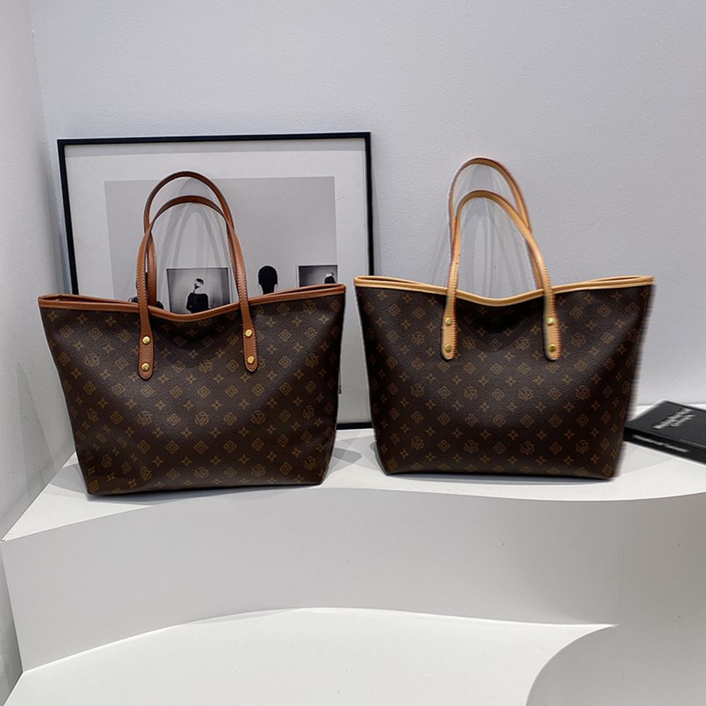 Commuting Big Bag 2025 New Old Flower Large Capacity Single Shoulder Women's Bag High Grade Handheld Trendy Tote Bag