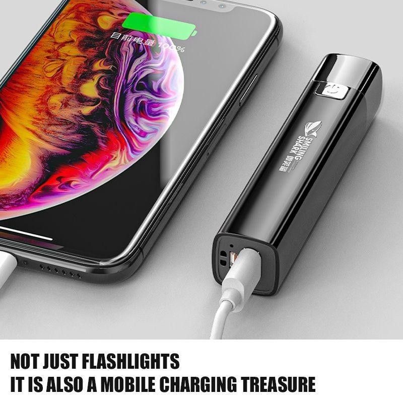 B2U 2 in 1 USB Rechargeable Charging Mini Led Torch Light & Powerbank High Capacity Flashlight Waterproof