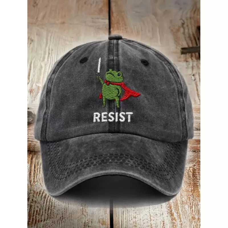 Vintage Washed Cotton Distressed Print Low Profile Baseball Cap